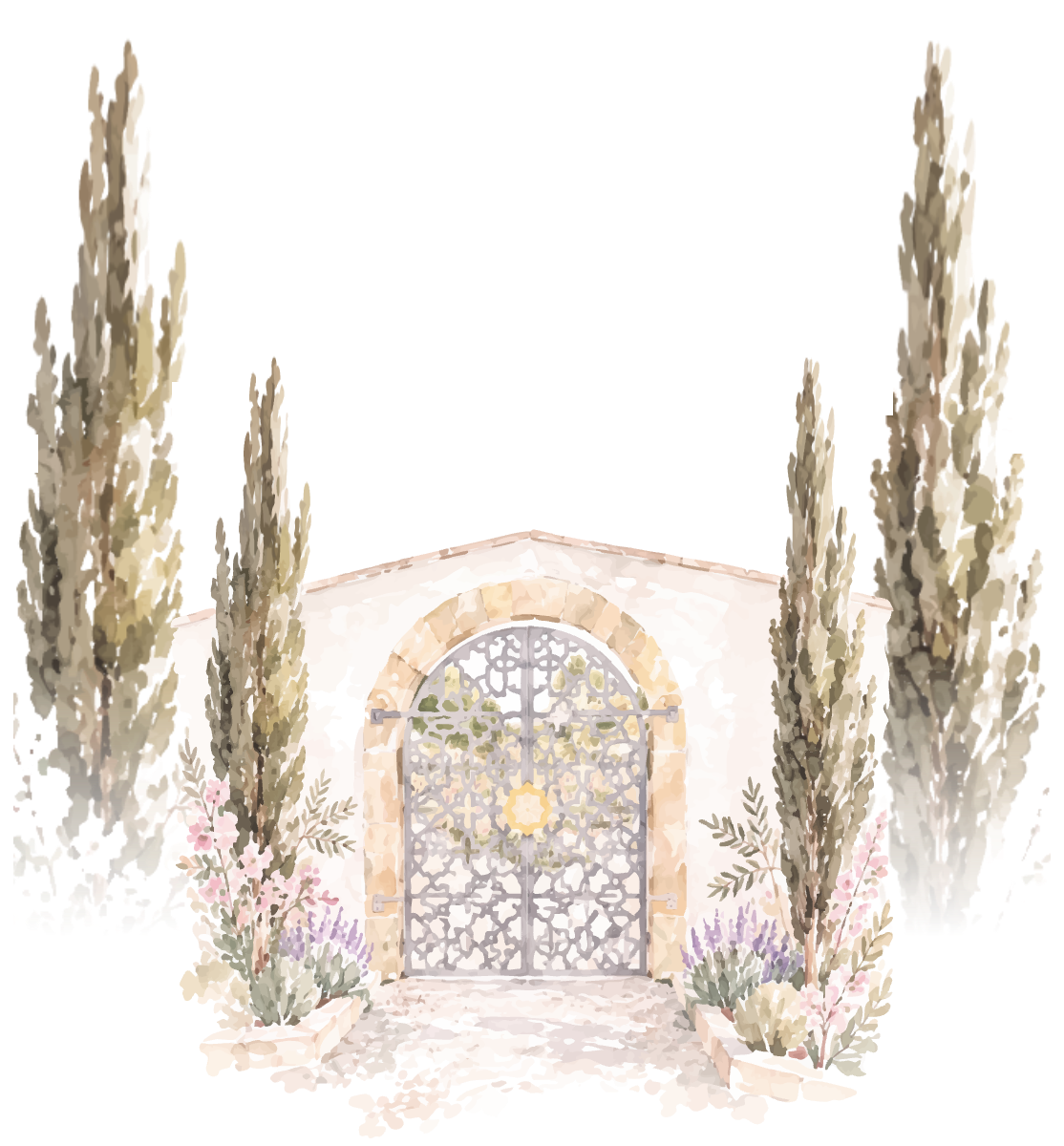 Zeichnung des Tors der Villa Oriental